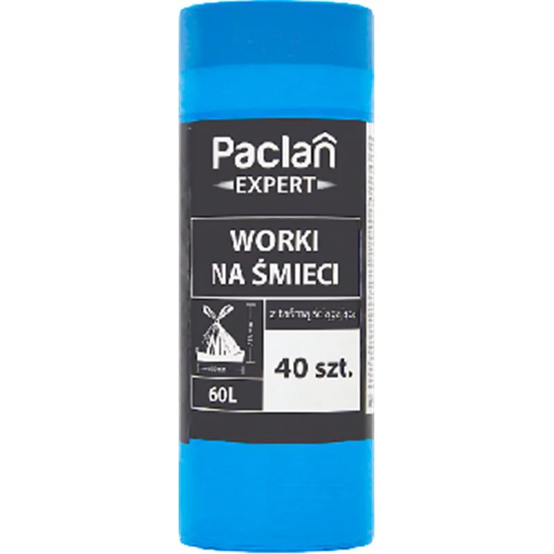 Paclan Expert Worki na śmieci z taśmą ściągającą 60 l 40 sztuk