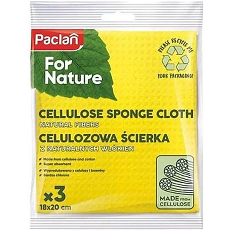 Paclan For Nature ścierka gąbczasta celulozowa 3szt