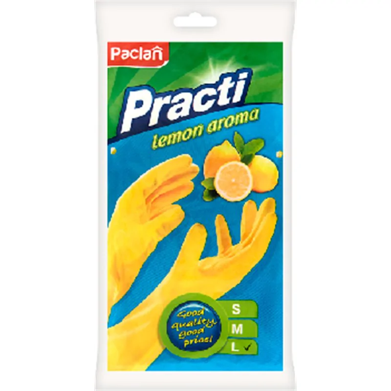 Paclan Practi Rękawice gumowe lemon aroma L