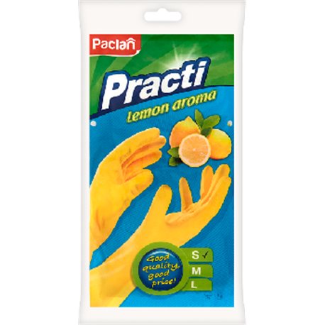Paclan Practi Rękawice gumowe lemon aroma S