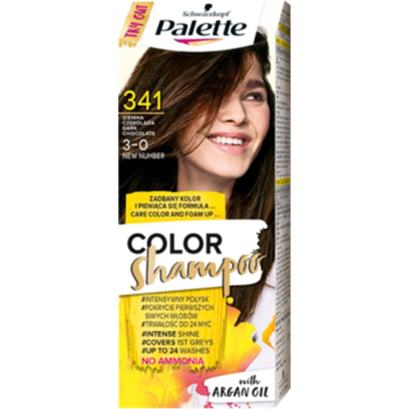 Palette Color Shampoo Szampon koloryzujący Ciemna czekolada 341