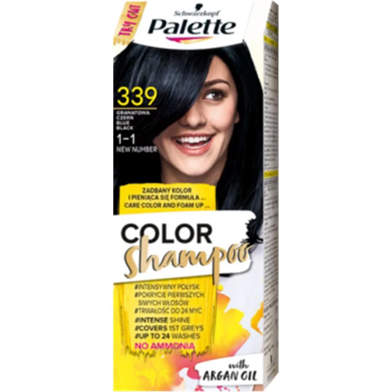 Palette Color Shampoo Szampon koloryzujący Granatowa czerń 339