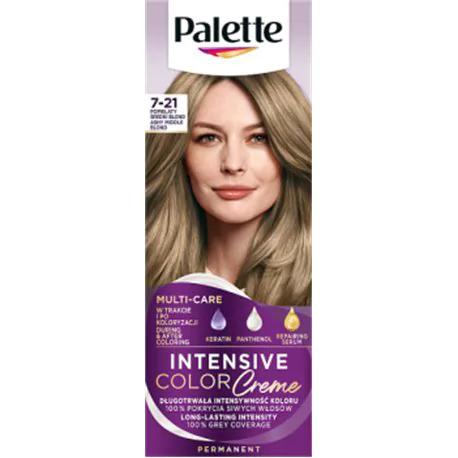 Palette Intensive Color Creme Farba do włosów popielaty średni blond 7-21