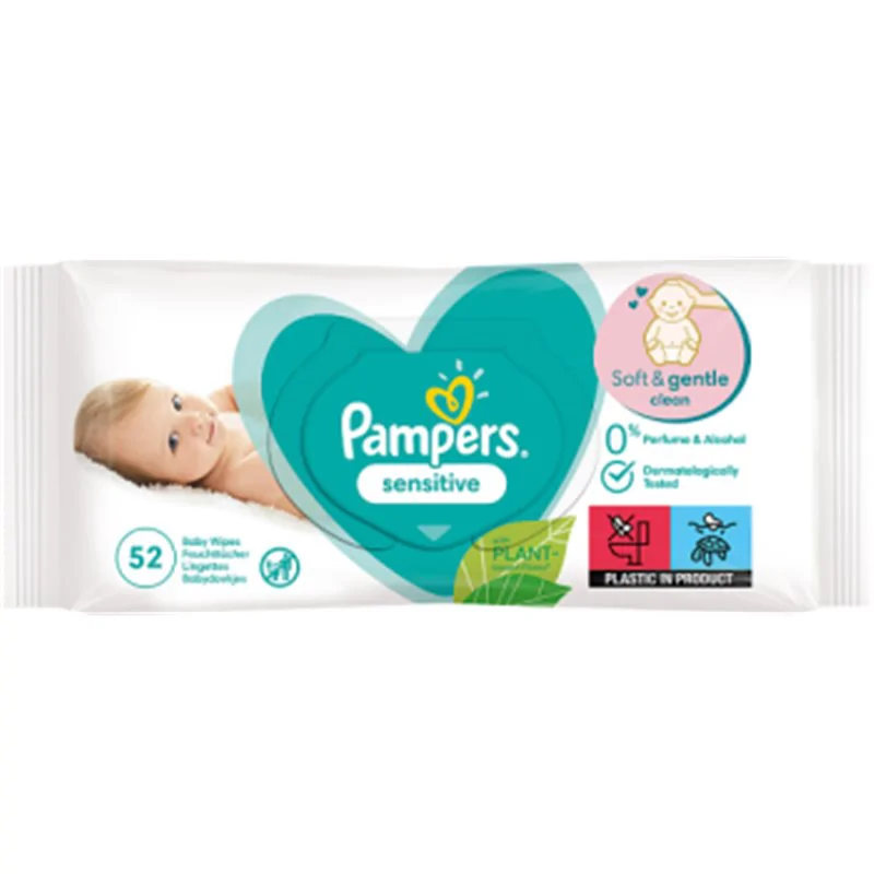 Pampers Sensitive Chusteczki nawilżane dla niemowląt 52 szt