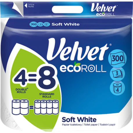 Papier toaletowy Velvet ECOroll delikatnie biały 4 rolki