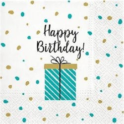 Paw serwetki Birthday gift 33x33cm