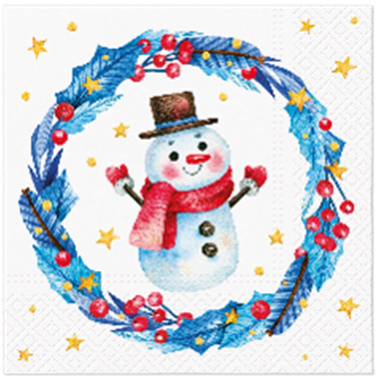 PAW serwetki papierowe Cute Snowman in Garland 33x33cm 20szt