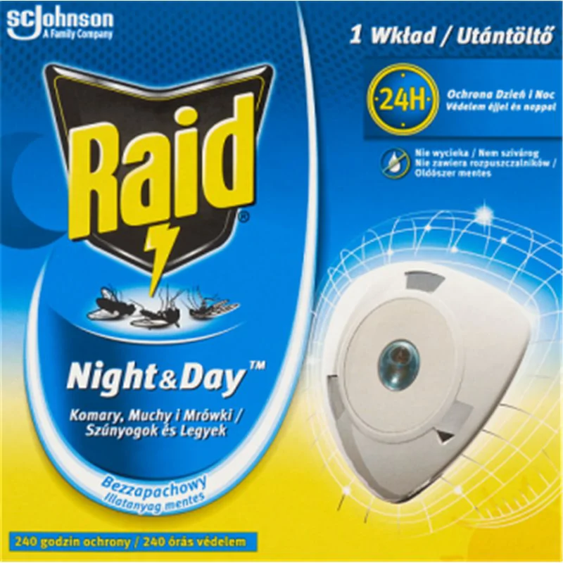 Raid Night & Day Komary muchy i mrówki Wkład do elektrofumigatora owadobójczego