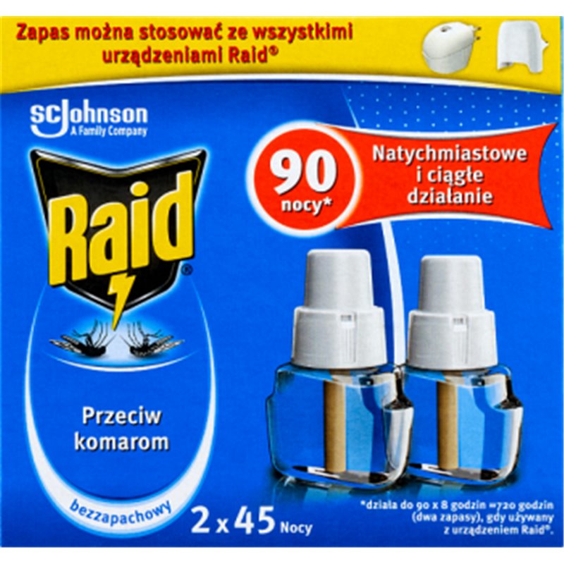 Raid Płyn owadobójczy przeciw komarom zapas bezzapachowy 54 ml (2 x 27 ml)