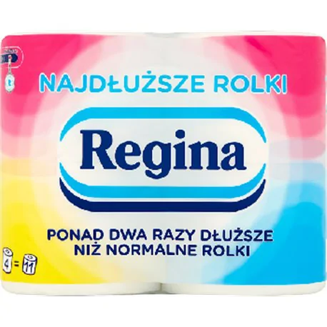 Regina Najdłuższe Rolki Dwuwarstwowy Papier toaletowy 4 rolki