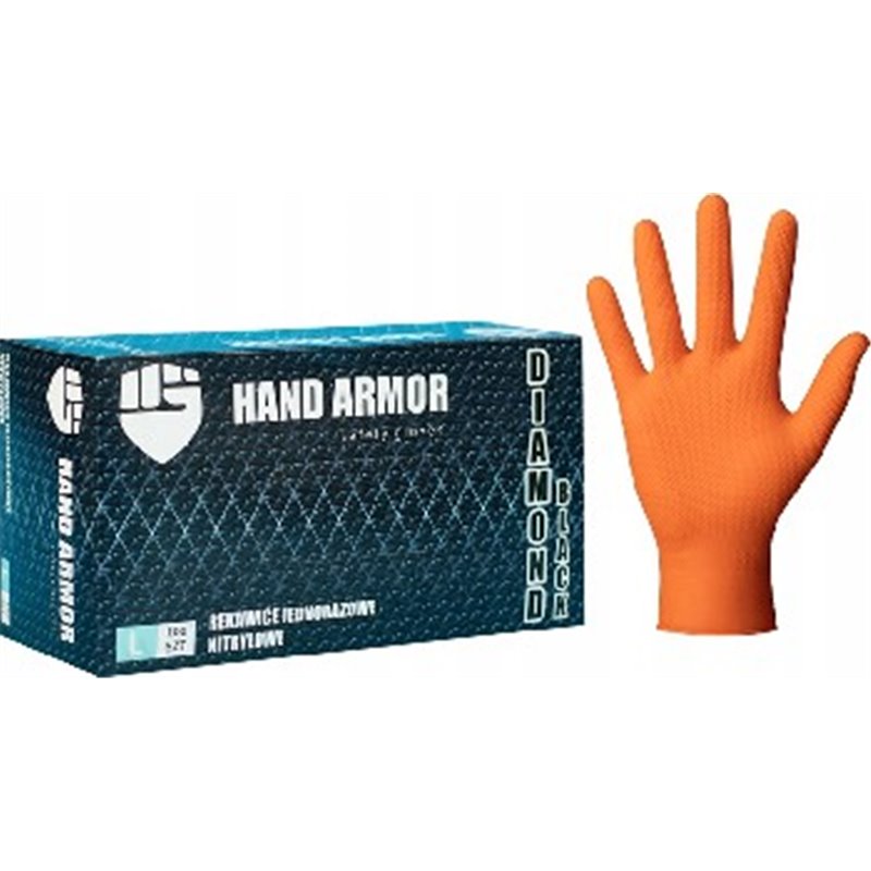 Rękawice Nitrylowe Diamond XL orange 100szt