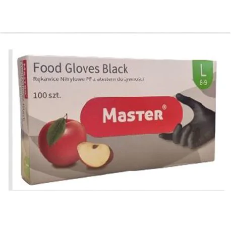 Rękawice nitrylowe Master L Food Gloves Black 100szt