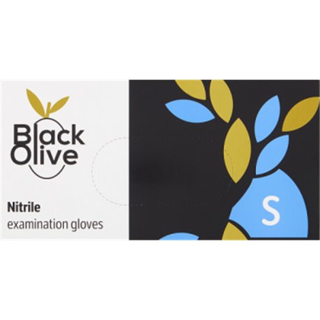 Rękawiczki nitrylowe bezpudrowe Doman Black Olive S 100szt