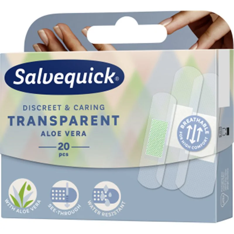 Salvequick Plastry przezroczyste Transparent Aloe Vera 20szt.