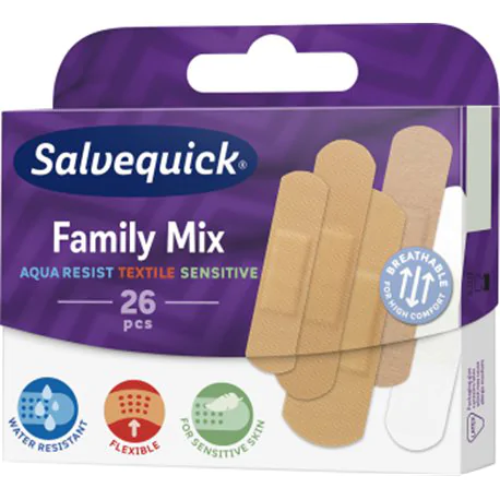 Salvequick Plastry rodzinny zestaw Family Mix 26szt.