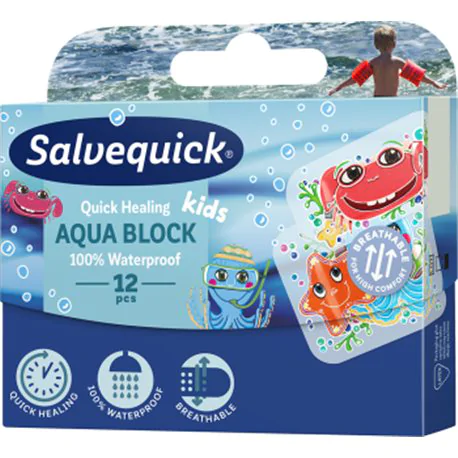Salvequick Plastry wodoodporne dla dzieci Aqua Block Kids 12szt.