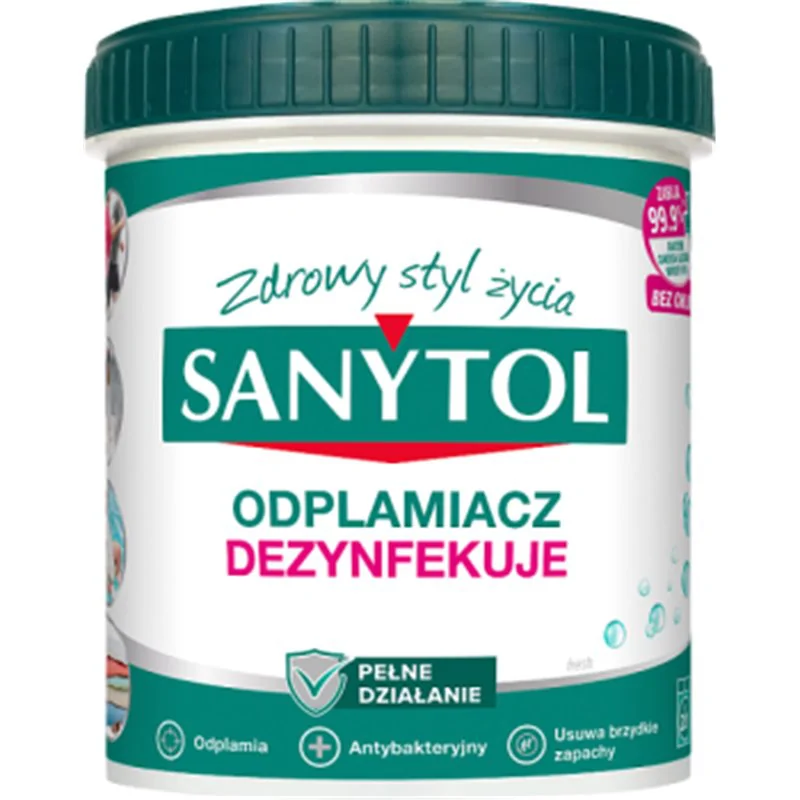 Sanytol Odplamiacz dezynfekujący białe i kolorowe tkaniny 450 g