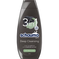 Schauma Men Szampon 3w1 z węglem i glinką 400 ml