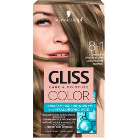 Schwarzkopf Gliss Color Farba do włosów chłodny średni blond 8-1
