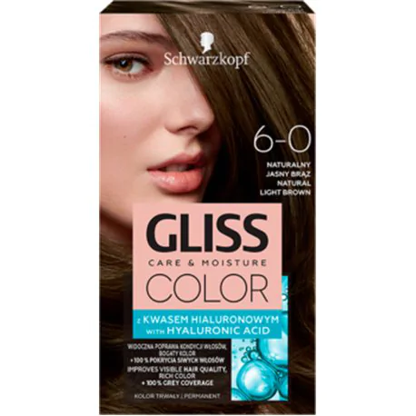 Schwarzkopf Gliss Color Farba do włosów naturalny jasny brąz 6-0