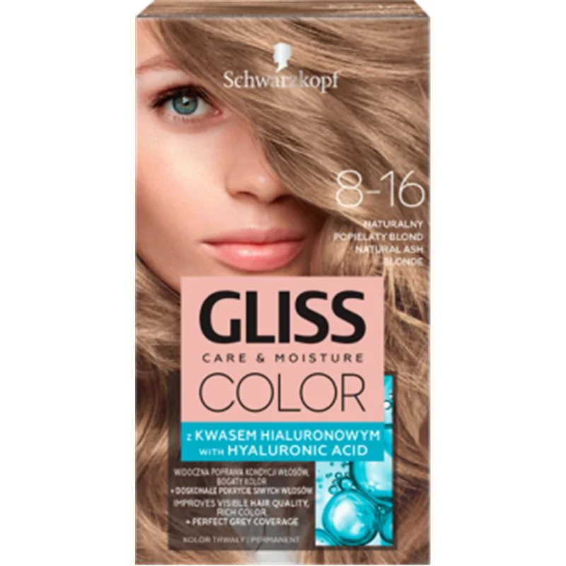 Schwarzkopf Gliss Color Farba do włosów naturalny popielaty blond 8-16