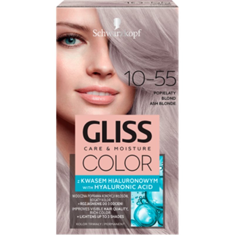 Schwarzkopf Gliss Color Farba do włosów popielaty blond 10-55