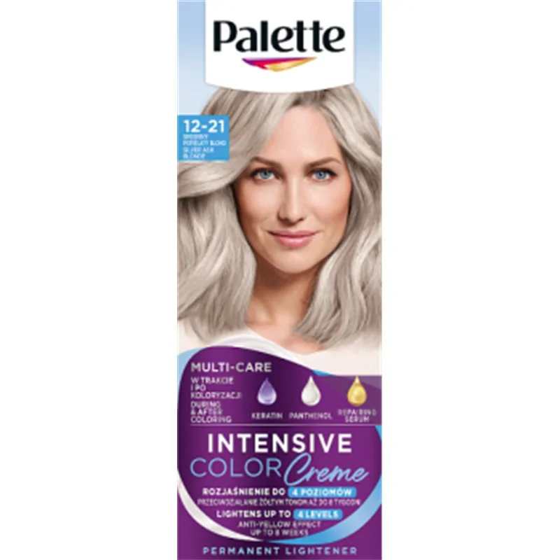 Schwarzkopf Palette Intensive Color Creme Lightener Farba do włosów 12-21 srebrny popielaty blond