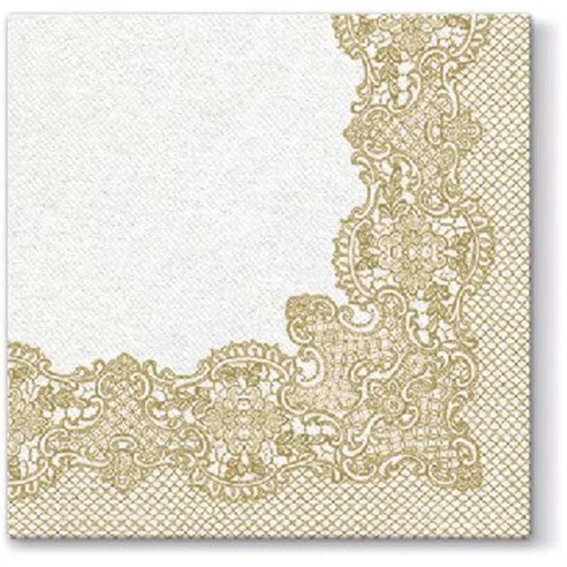 Serwetki 40 cm x 40 cm Airlaid Royal Lace (gold) 50szt