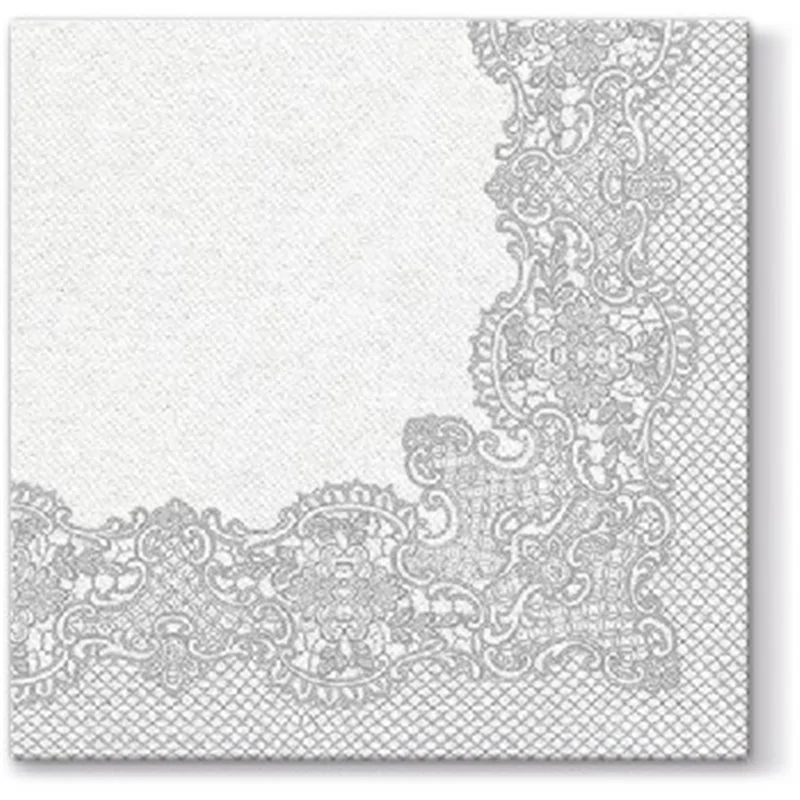 Serwetki 40 cm x 40 cm Airlaid Royal Lace (silver) 50szt