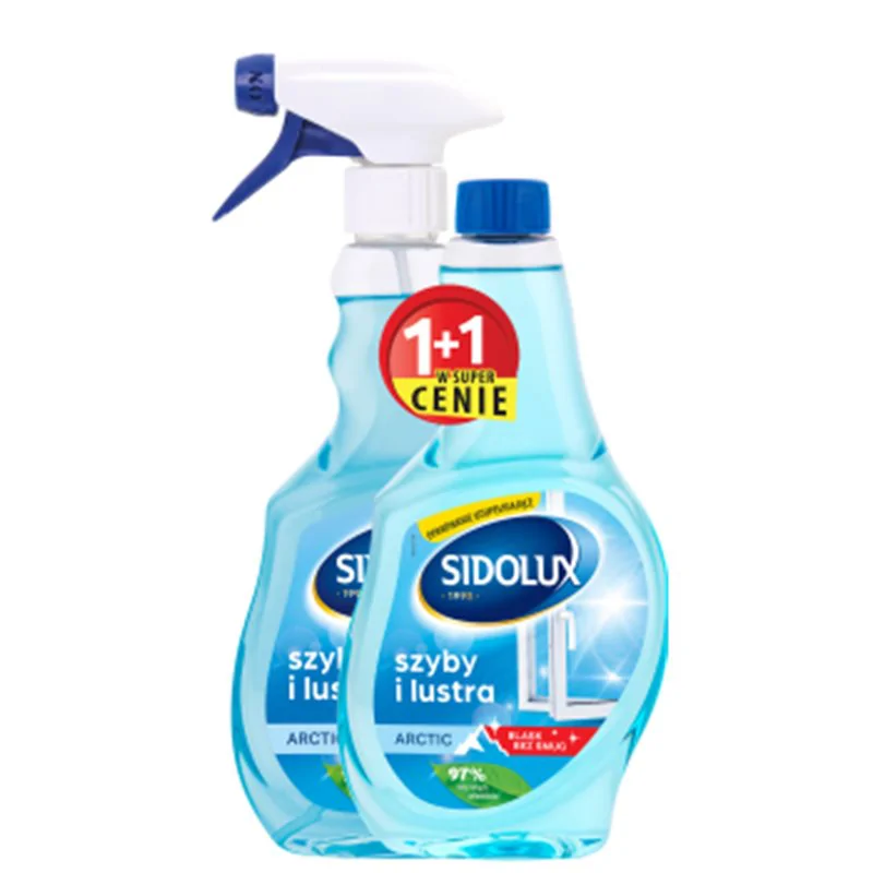 Sidolux Crystal do mycia szyb 500ml arctic + zapas 500ml