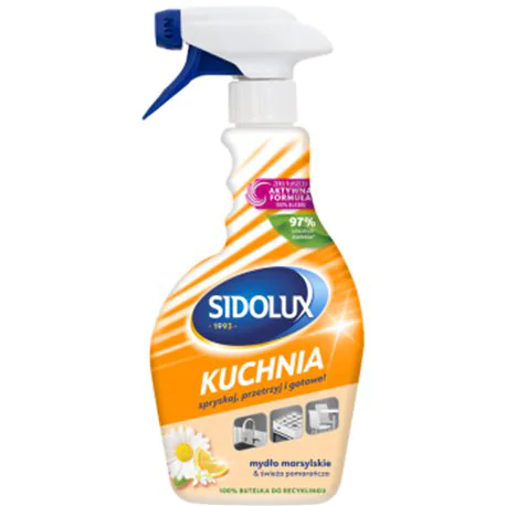 Sidolux spray do czyszczenia kuchni Mydło Marsylskie & Świeża Pomarańcza 500ml
