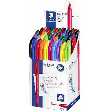 Staedtler długopis jednorazowy, trójkątny 4320, m, 10 kol, 50 szt. w kubku