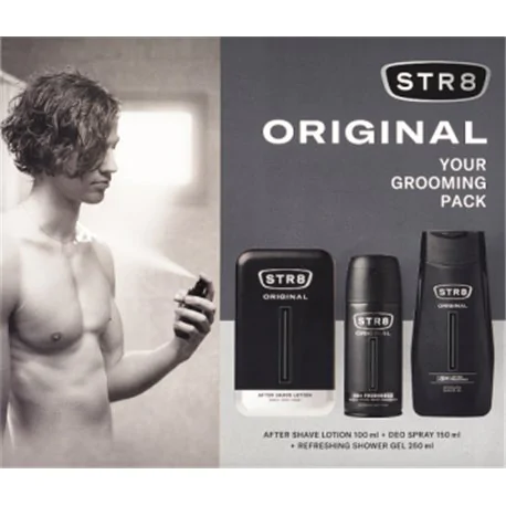 STR8 Zestaw Kosmetyków Original (Woda po goleniu 100ml + Dezodorant spray 150ml + Żel pod prysznic 2