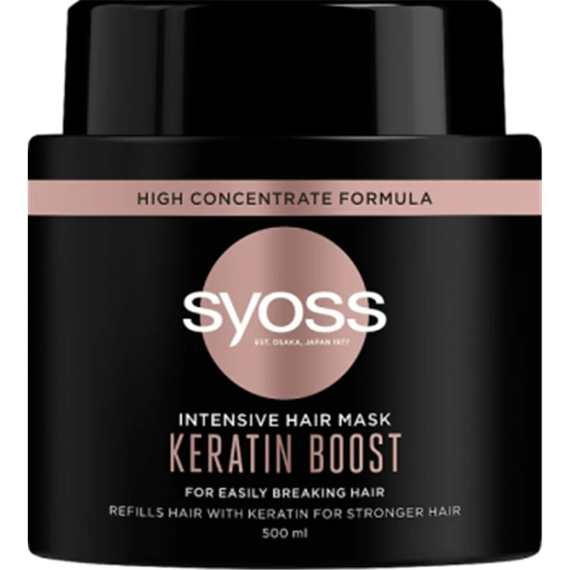 Syoss Keratin Boost Intensywnie wzmacniająca maska przeciw łamaniu się włosów z keratyną 500 ml