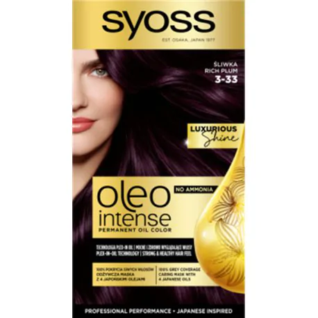 Syoss Oleo Intense Farba do włosów trwale koloryzująca z olejkami bez amoniaku bogata śliwka 3-33
