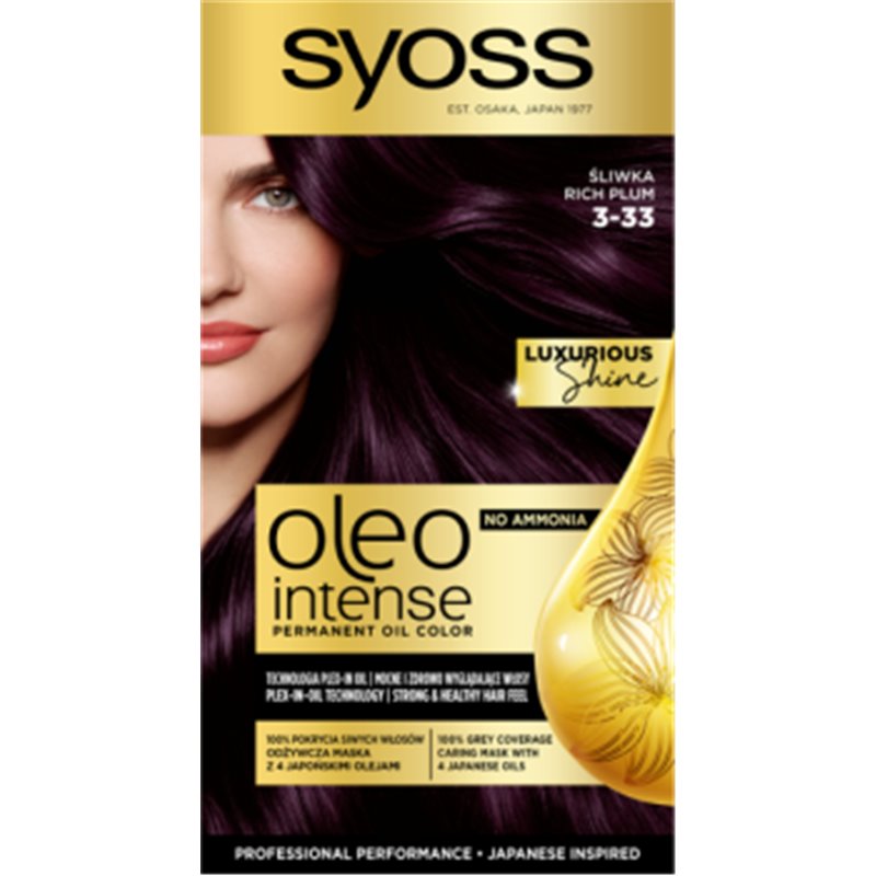 Syoss Oleo Intense Farba do włosów trwale koloryzująca z olejkami bez amoniaku bogata śliwka 3-33