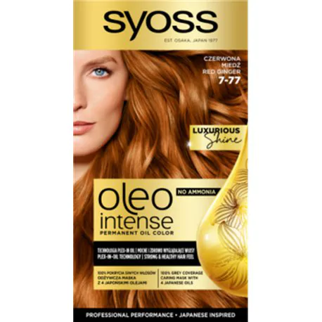 Syoss Oleo Intense Farba do włosów trwale koloryzująca z olejkami bez amoniaku czerwona miedź 7-77