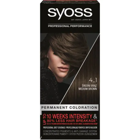 Syoss SalonPlex Farba do włosów Średni Brąz 4-1