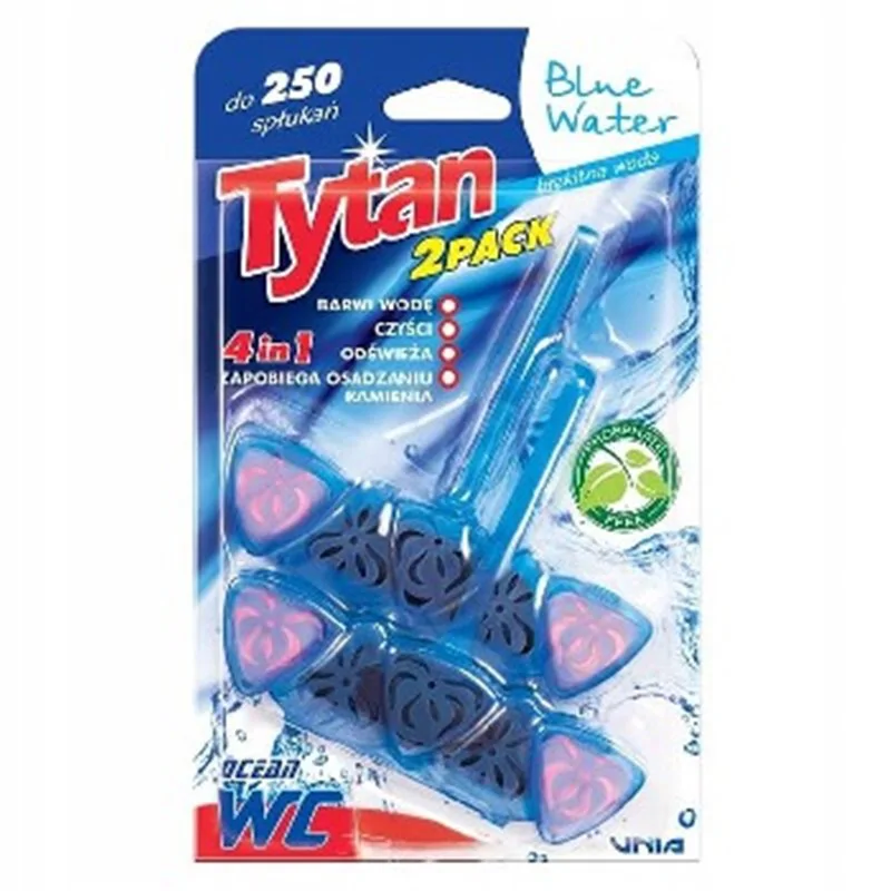 Tytan WC zawieszka czterofunkcyjna barwiąca wodę Blue Water 2x40 g