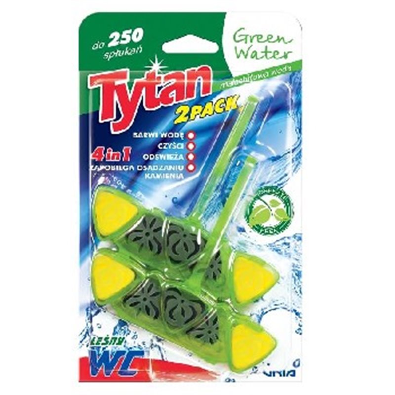Tytan WC zawieszka czterofunkcyjna barwiąca wodę Green Water 2x40 g