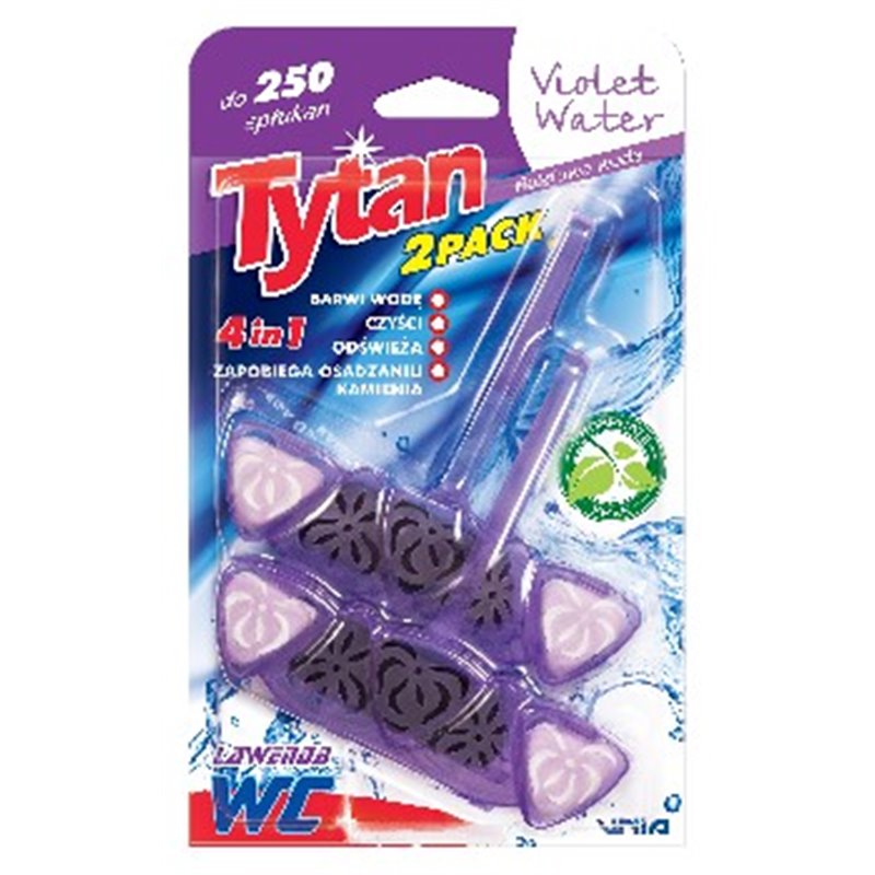 Tytan WC zawieszka czterofunkcyjna barwiąca wodę Violet Water 2x40 g