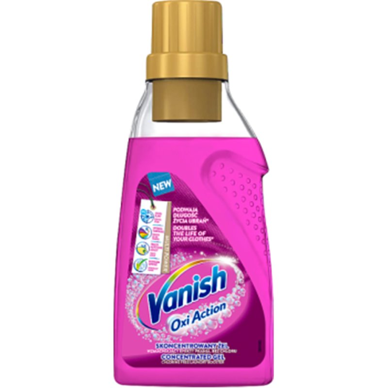 Vanish Oxi Action Odplamiacz do tkanin w żelu PINK 500 ml