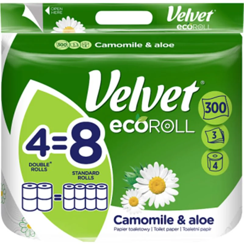 Velvet ecoRoll Rumianek i Aloes Papier toaletowy 4 rolki