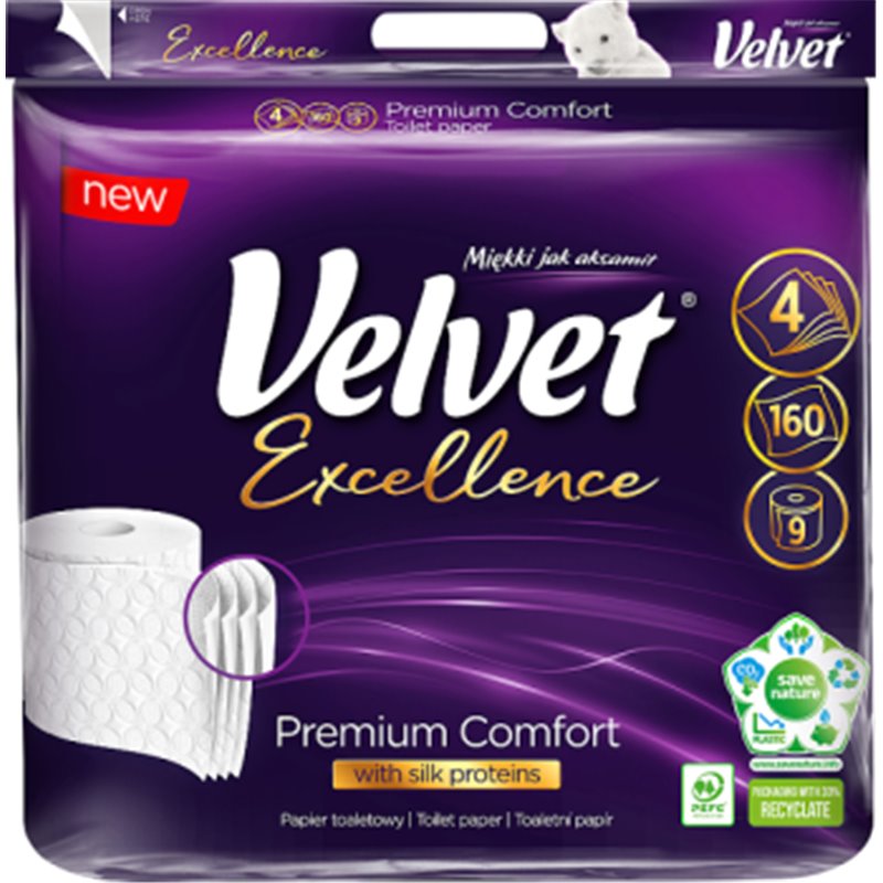 Velvet Excellence Premium Comfort Papier toaletowy 9 rolek