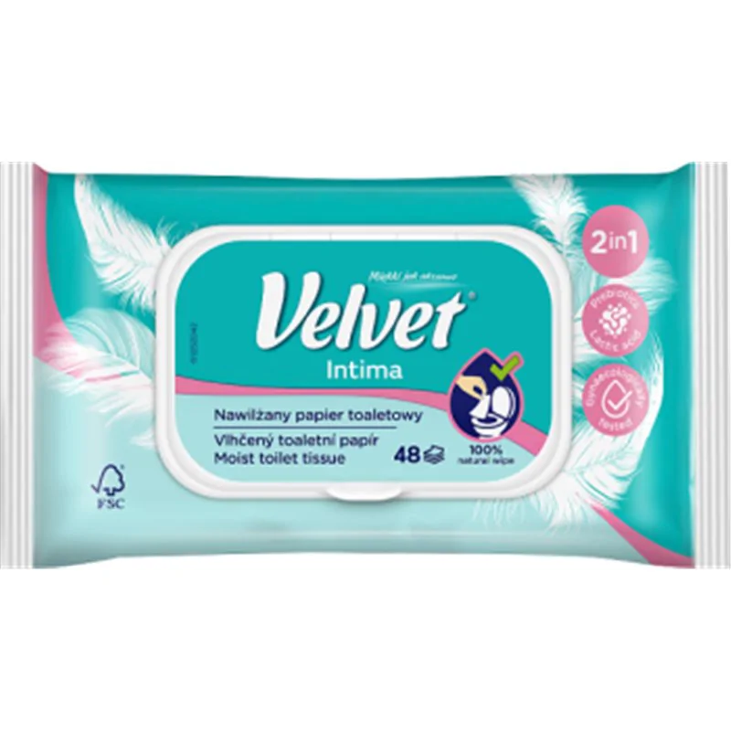 Velvet Intima Nawilżany papier toaletowy 42 sztuki