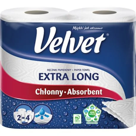 Velvet Ręcznik papierowy Najdłuższy Czysta Biel 2 rolki