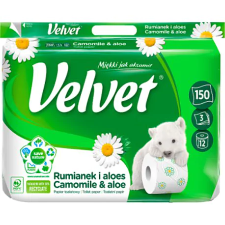 Velvet Rumianek i aloes Papier toaletowy 12 rolek