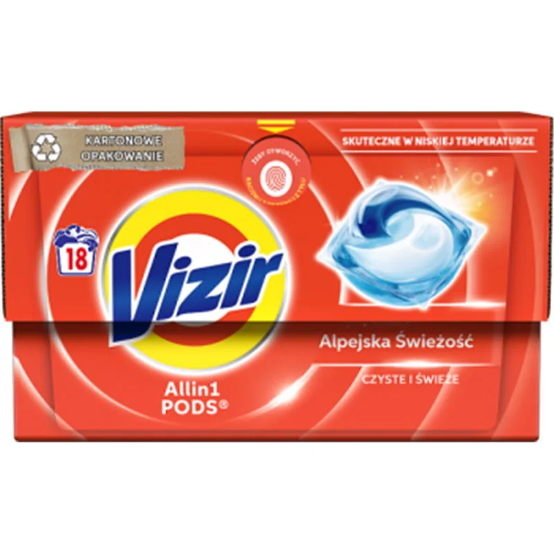 Vizir Platinum PODS Alpine Fresh Kapsułki do prania, 18 prań