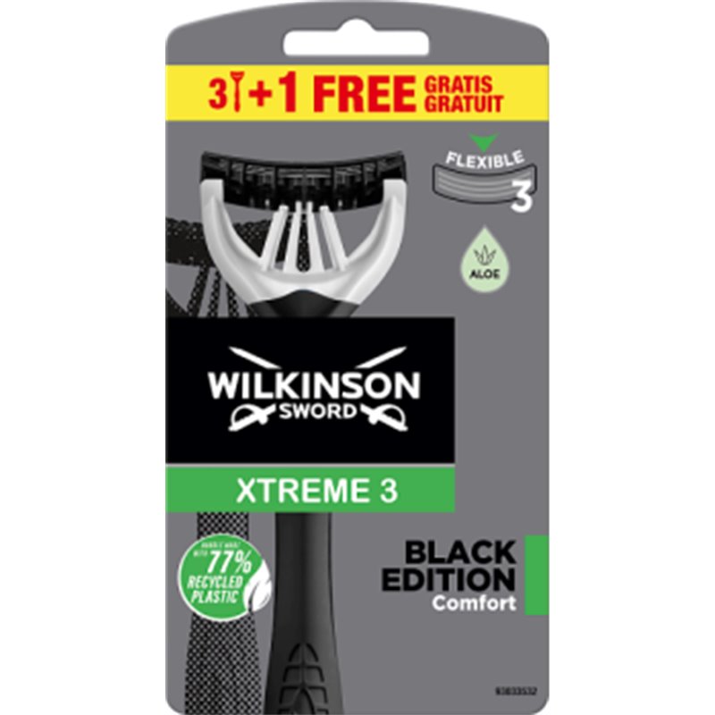Wilkinson jednorazówki Xtreme3 Black Edition 3szt+1 gratis