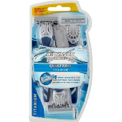 Wilkinson Sword Quattro Titanium Jednorazowe maszynki do golenia z 4 ostrzami 3 sztuki